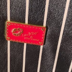 Betsey Johnson Black and White Striped Bag